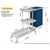 North Mansion Push-Type Stainless Steel Cleaning Cart