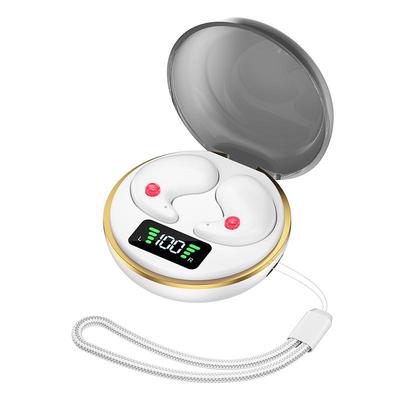 BY8 Bluetooth Schlaf-Ohrhörer - Nicht-In-Ear, Doppelohr, Mini Unsichtbares Design mit Ladecase & Digitalanzeige - Lässiger Stereo-Sound.