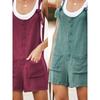 Solid Color Round Neck Button Up Overalls Pure Color Round Neck Button Suspenders