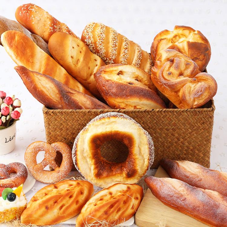 PU European Rye Baguette Bread Display Prop for Home Decor