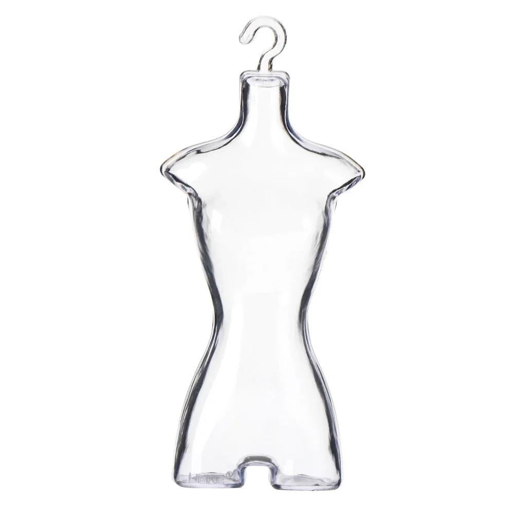 Manichino Trasparente Modello Vuoto Appendiabiti Supporto Rastrelliera Portatile per Bambole Ragazze Espositore per Bambole Fantasy Vestito Abiti Vestito
