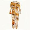 Women Long Sleeve Crew Neck Blouse And High Waist Straight Leg Pants Two Piece Everyday Casual Wear