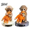 Office Desk Monkey Ornament Figurine 3D Printed Cute Holding Plush Toy PLA Material Desktop for Living Room Bedroom Tabletop Decoration Small