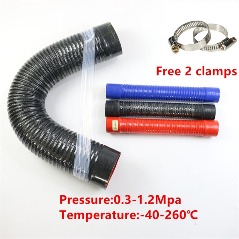 Universal Car Silicone Flexible Pipe 2 Clamps Car Radiator Hose Intake Hose Intercooler Tube For High Pressure High Temperature