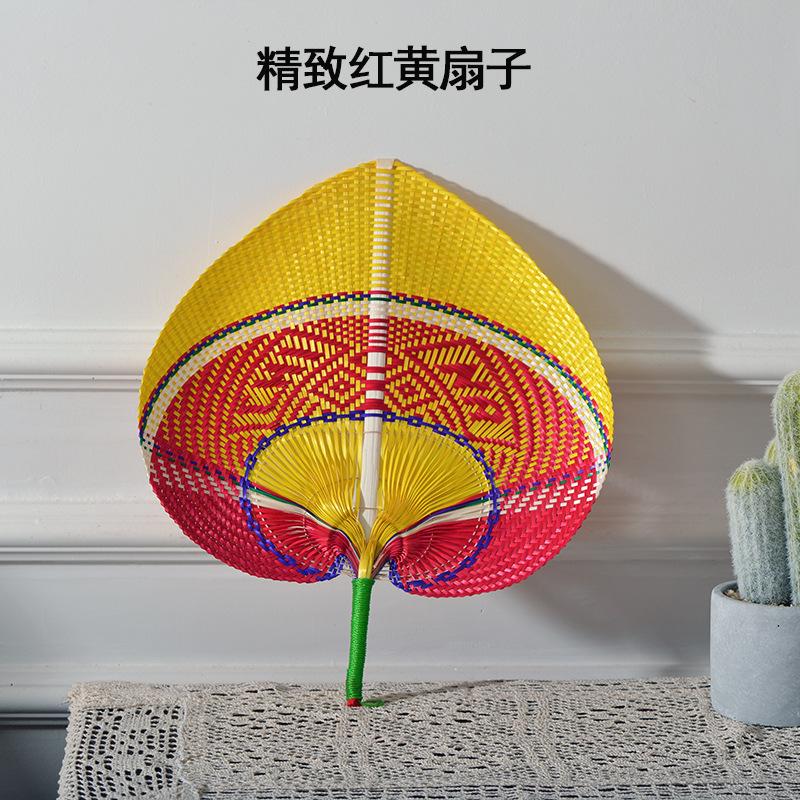 1 Stück Bambus Löwenzahn Handkurbelventilator Handwerksventilator Exquisiter Reiner Stroh Kreativer Haushalt Sommer Tragbarer Handkurbelventilator