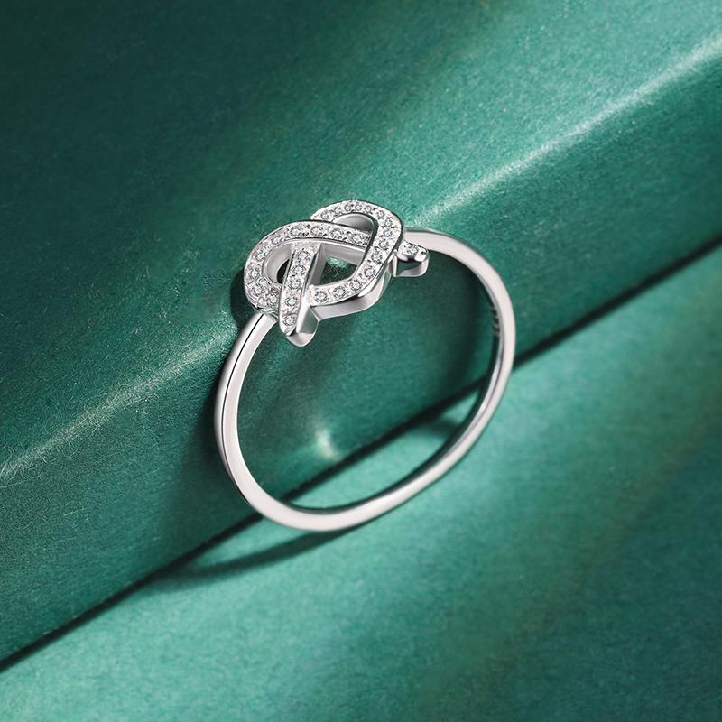 Classic Love Shape S925 Silver Ring for Women's Opening Adjustable Engagement Ring Sterling Silver Jewelry Birthday Gift Party Ring