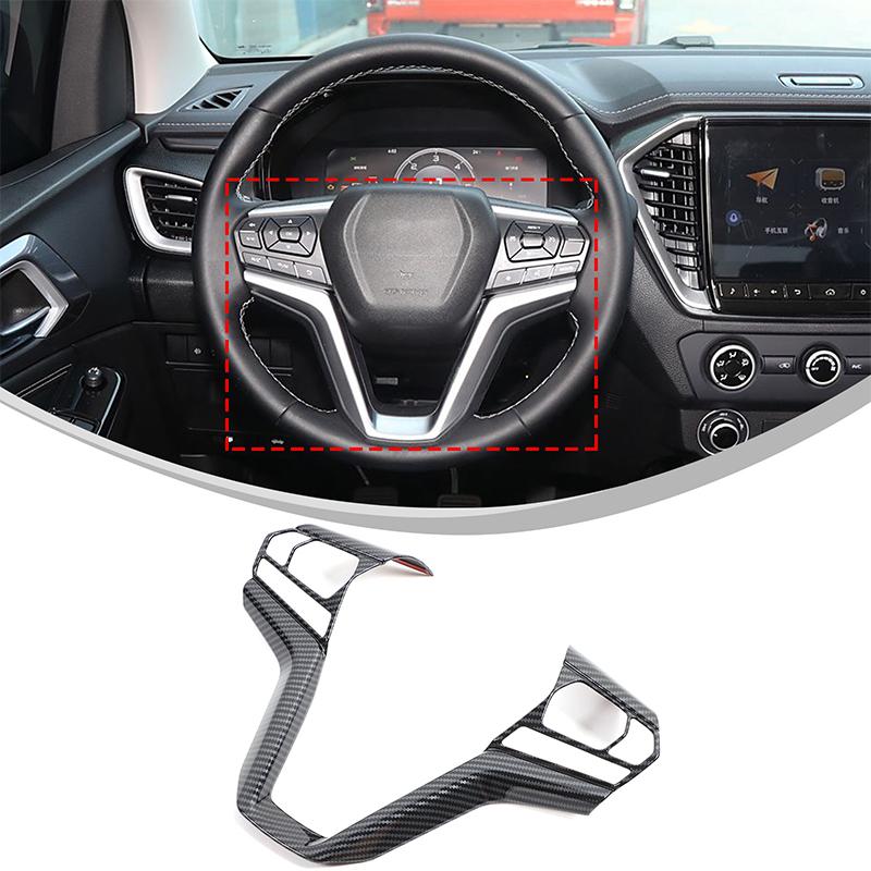 ABS Plastic Carbon Fiber Car Steering Wheel Decorative Frame Cover Suitable for Isuzu D MAX D-MAX -2024 Interior Accessories