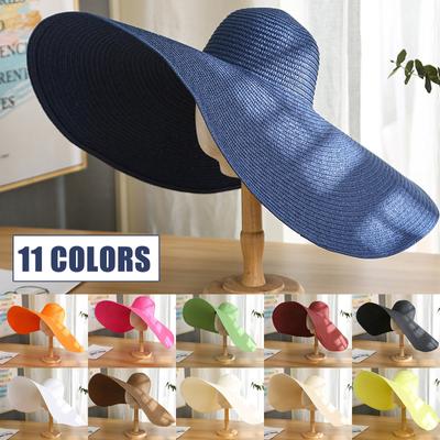 (Proyector)Sombrero de playa con sombrilla plegable para vacaciones con cúpula de borde grande para ocio para mujer