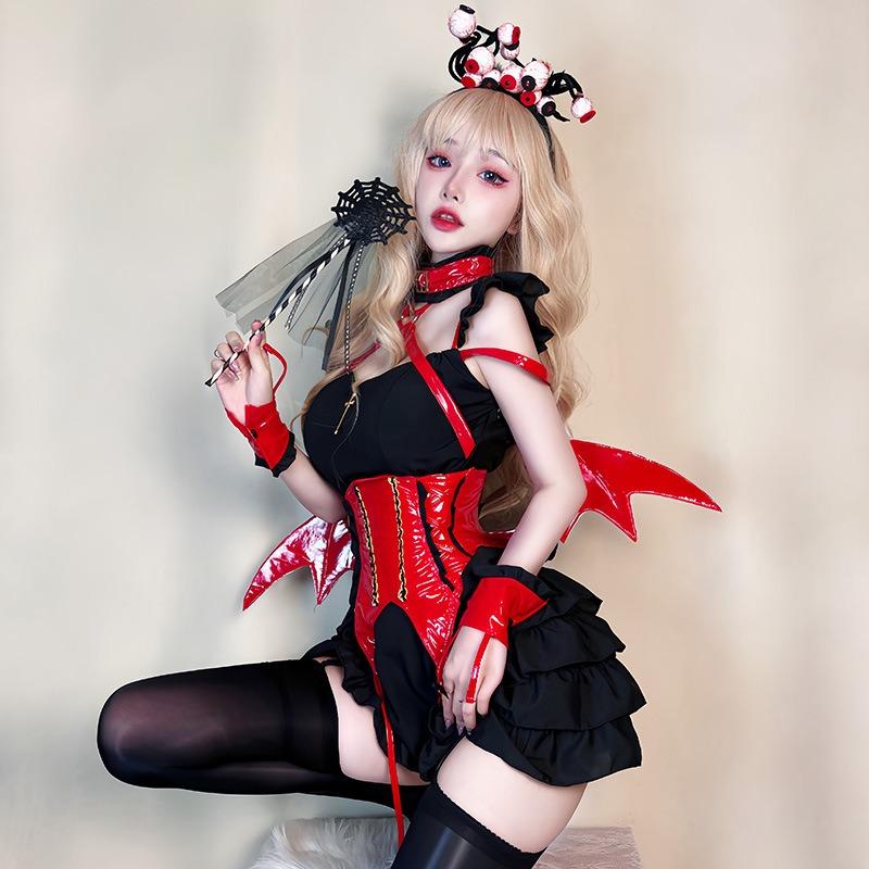 Halloween Sexy Little Demon Maid Costume Sweet Spicy Witch Demon Night Elf Vampire Bat Costume