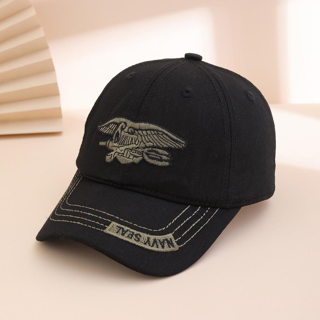 European and American Outdoor Casual Soft Brim Hat, Unisex Tactical Seal Team Style, Hiking Baseball Cap for Men and Women