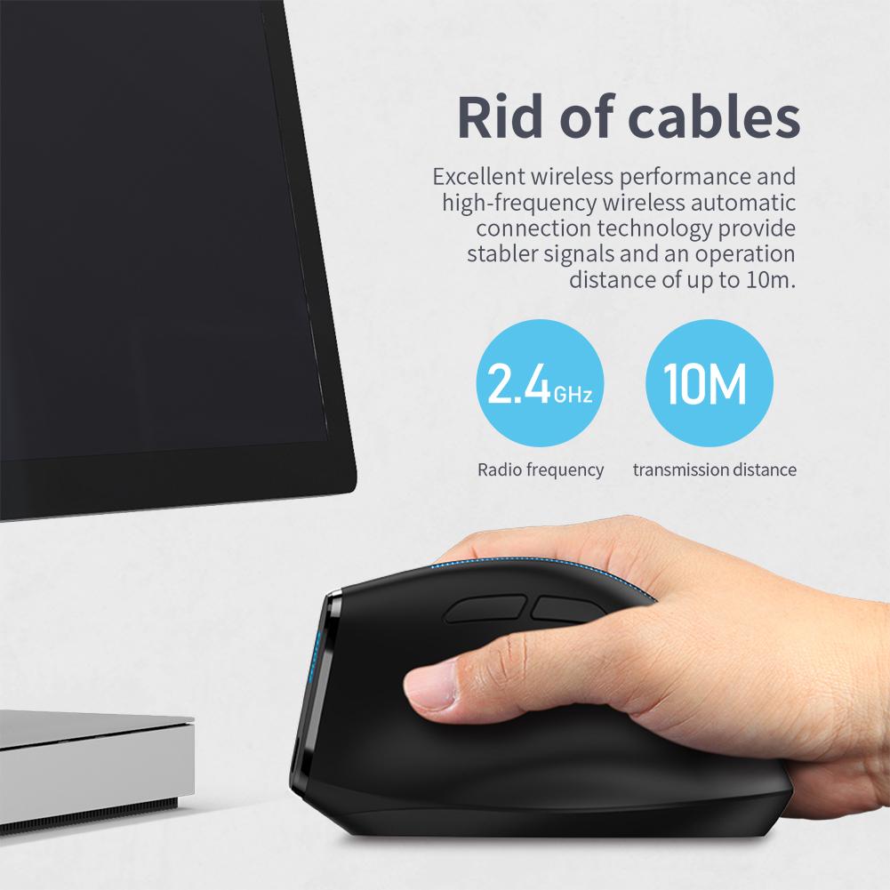 ZELOTES Optical 2.4G Mouse 6 Buttons F-36A Optical Vertical Mouse 2400 DPI Adjustable for Computer Laptop