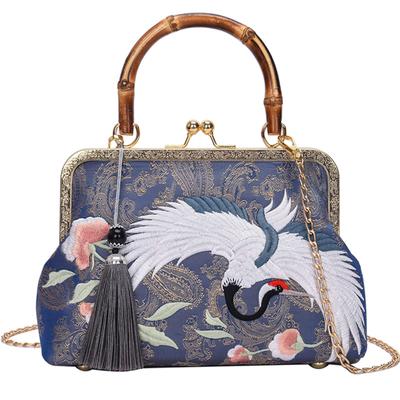 Borsa da sera ricamata da donna con frange, tracolla a catena, borsa a tracolla ricamata, borsa da sera per matrimonio, festa, ballo di fine anno