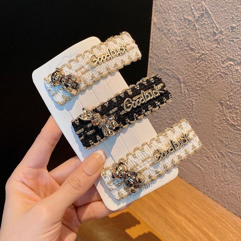 

Заколка для волос из ткани «Медведь» Заколка для головы в стиле ретро в Гонконге Простая заколка для челки Зажим для слов Заколка на затылке Старая шпилька со стороны девушки