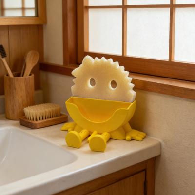 Portaspugna Divertente con Drenaggio Organizzatore Creativo per Lavello da Cucina Rastrelliera Spugna Sorriso Stampata in 3D Accessorio per Lavello da Cucina