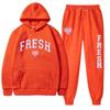 European Size Plus Fashion Printed Sweater Autumn and Winter Fleece Warm Hoodie Casual Sports Women's Suit