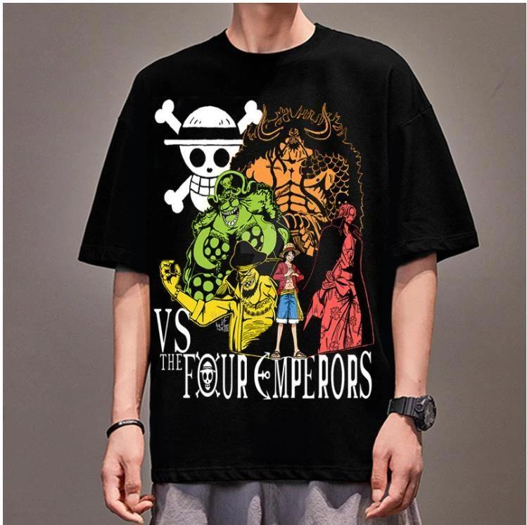 

One Piece Luffy Cosplay Anime T-Shirt Tee Undershirt 100% Cotton Black 3XL