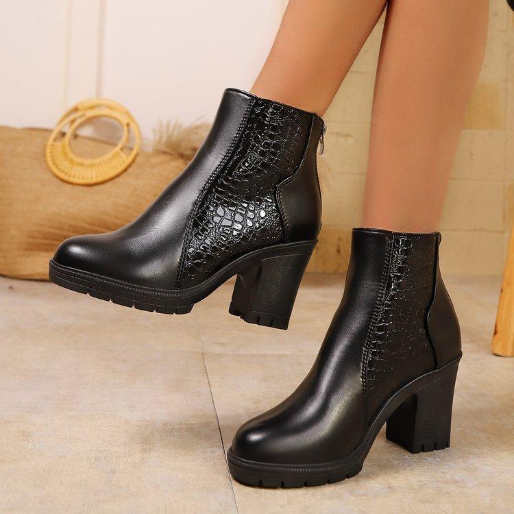 Women's Crocodile Fashion Lightweight Comfortable Warm Thick Sole Comfortable Anti-slip Cushioning Hiking Travel Sports Casual Martin Boots