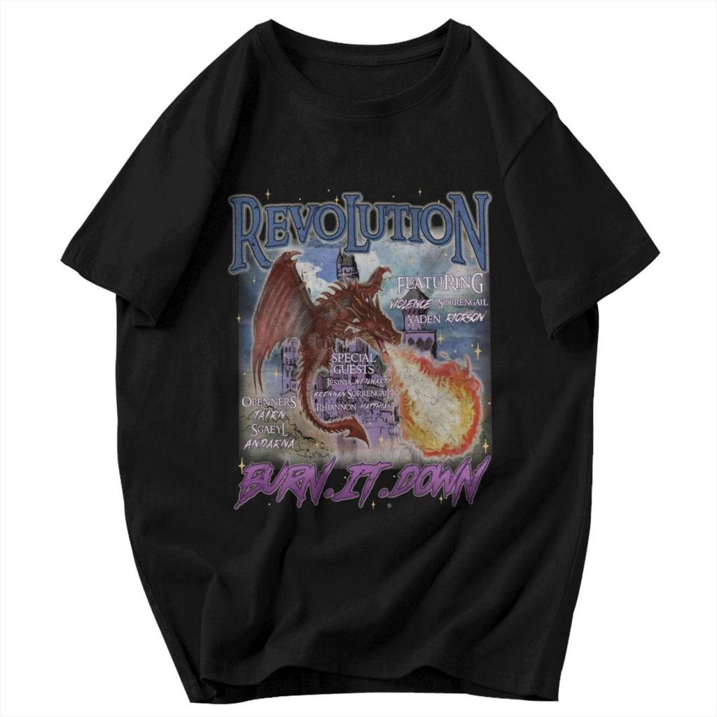 Men T Shirt Iron Flame Fourth Wing Vintage Idea Y2K Graphic Short Sleeve Unisex Clothes T Shirts