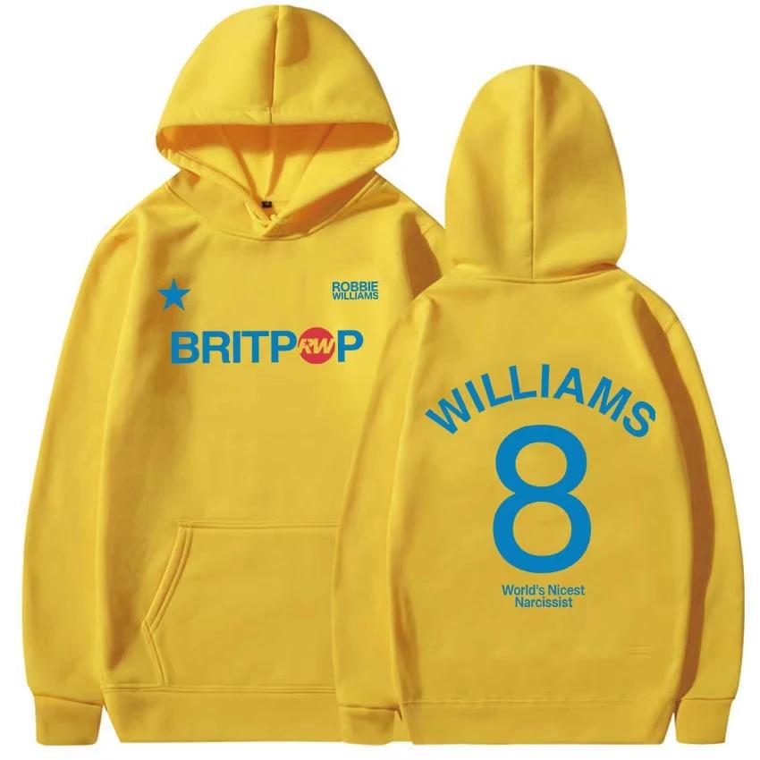 Robbie Williams Britprwp 8 Tour 2025 Print Hoodie Men's Hip Hop Fleece Pullover Sweatshirt Casual Long Sleeve Oversized Hoodies
