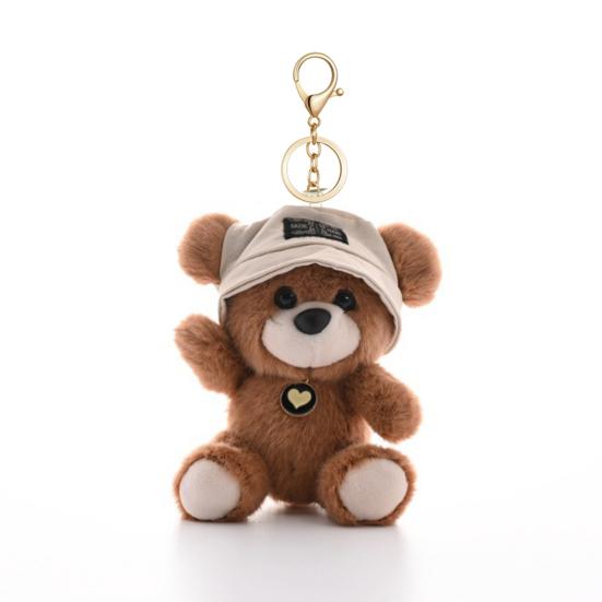 Cute Bear Wear Hat Keychain Soft Plush Backpack Charm for Girls Adorable Keyring Gift for Mothers Lovers Family Friends Colleagues