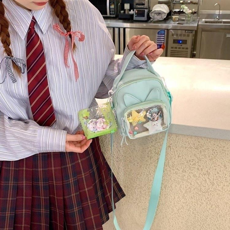 Square Animal Ears Itabag Single Shoulder Crossbody Bag Handbag Women Fashion