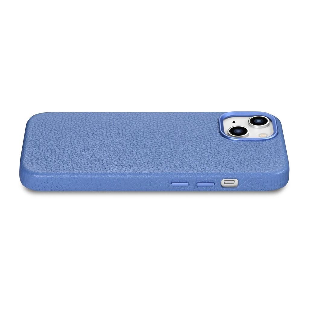 Icarer Litchi Premium Leather Case Skórzane Etui Iphone 14 Plus Magnetyczne Z Magsafe Jasnoniebieski (Wmi14220711-Lb)