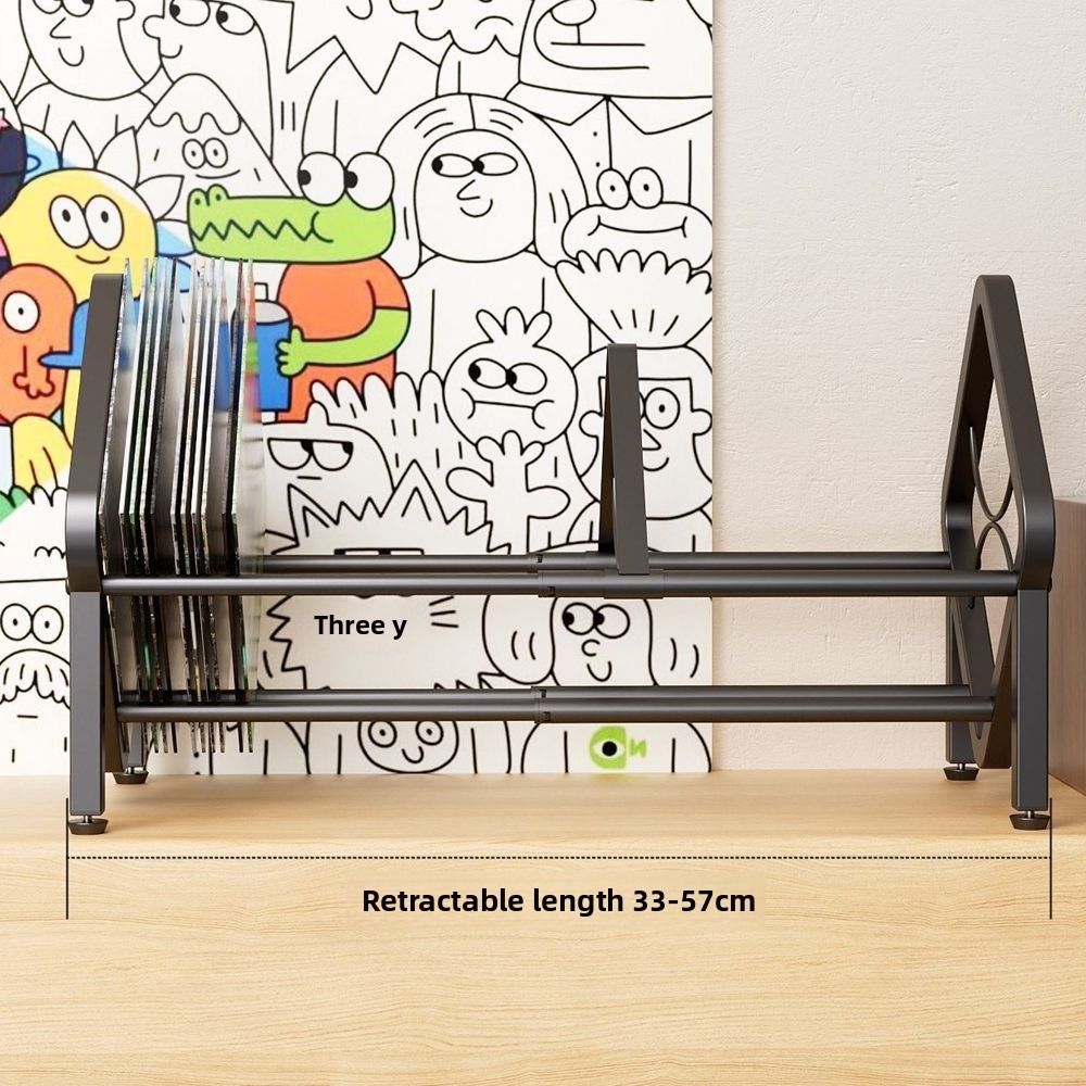 Black Vinyl Record Holder Large Capacity CD Record Display Durable Desktop Bookshelf  Living Room