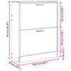 White Wooden Shoe Cabinet with 2 Shoe Trays