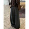 Women's Retro Wool Blend Relaxed Slimming Wide-Leg Pants - 2025 Autumn/Winter Collection