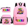 Rhythm Box Cartoon Large Capacity Starry Sky Student School Bag Sprunki Youth Backpack Three-piece Set D