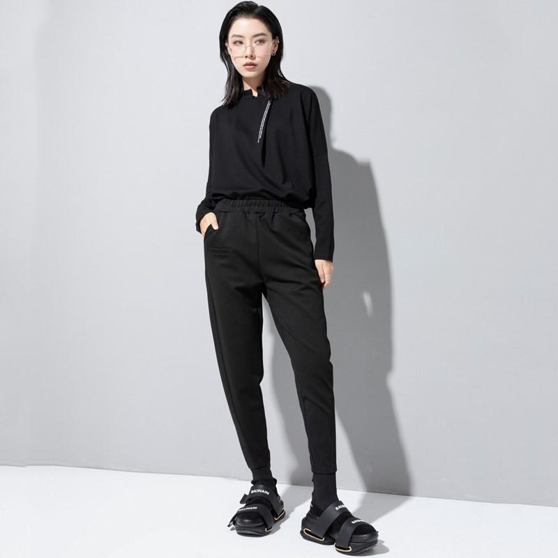 High Waist Black plus size vintage Women Casual spring autumn winter pencil Pants