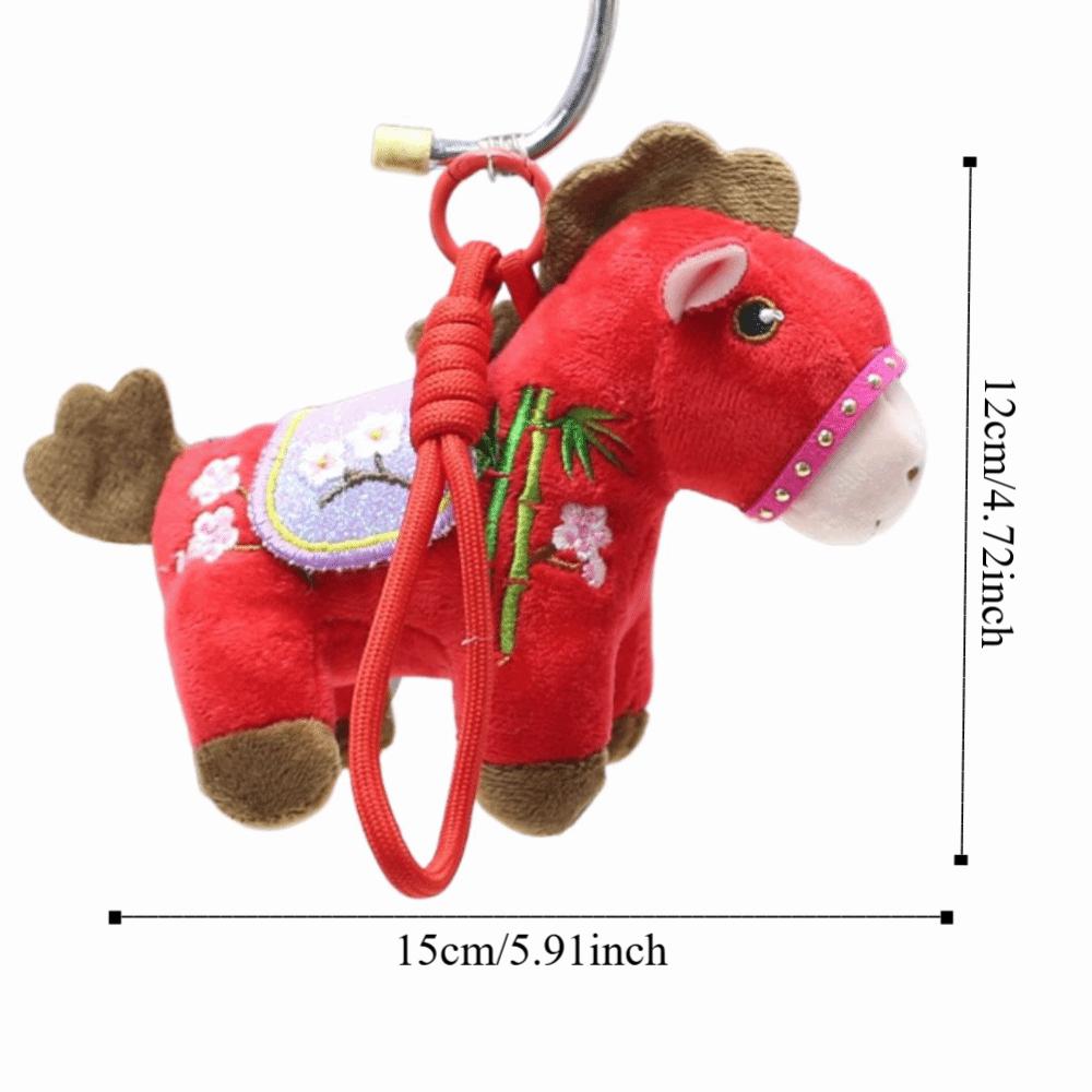Creative Plush Horse Keychain 12cm Cartoon Steed Doll Plush Horse Doll Pendant Year of Horse