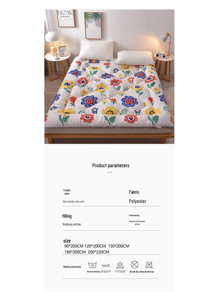 2025 Baumwoll-Matratzenauflage: Weiche, dicke, gesteppte Matratzenauflage für Einzelbetten - Ideal für Studentenwohnheime und Zuhause