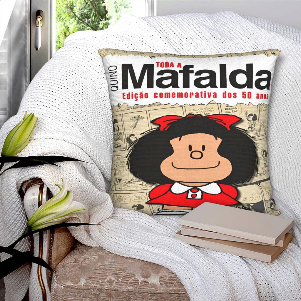 Mafaldaes manga anime cartoon Printed Pillowcases Cushion Cover Pillow Covers Warm Home Decor Zippered Multi Size