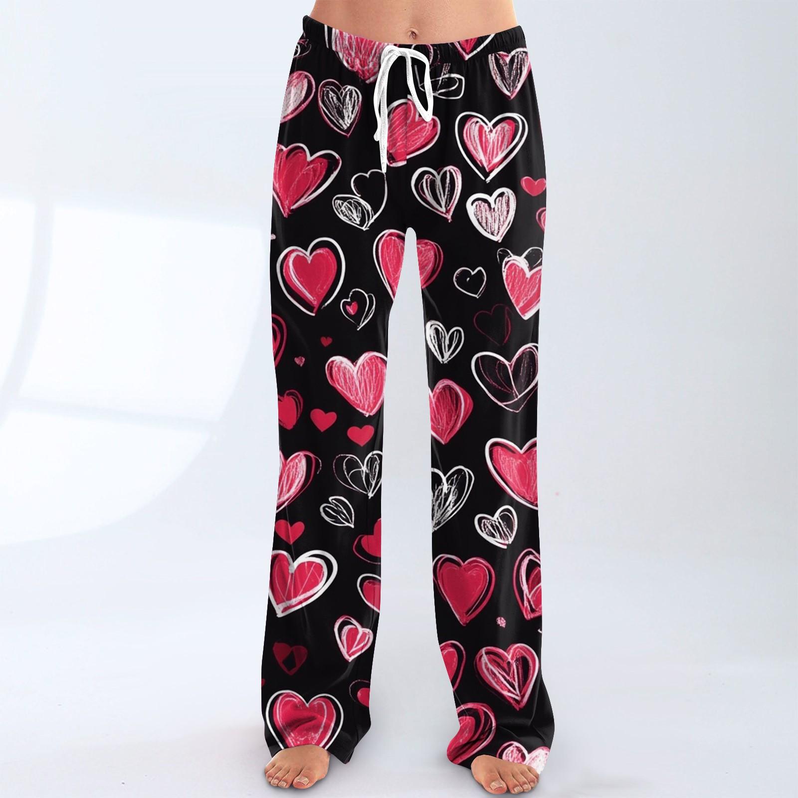 

Женские пижамные штаны, одежда для сна, повседневные брюки с эластичной резинкой на талии, удобные прямые свободные брюки для йоги M