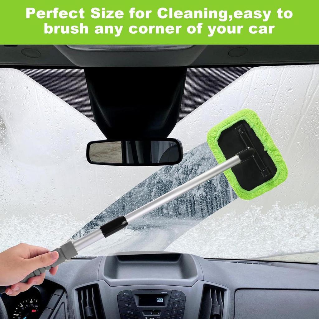 Windshield Cleaner Tool Extendable Windscreen Brush Detachable Automotive Window Cleaner For Truck RV Boat Door Outdoor Interior