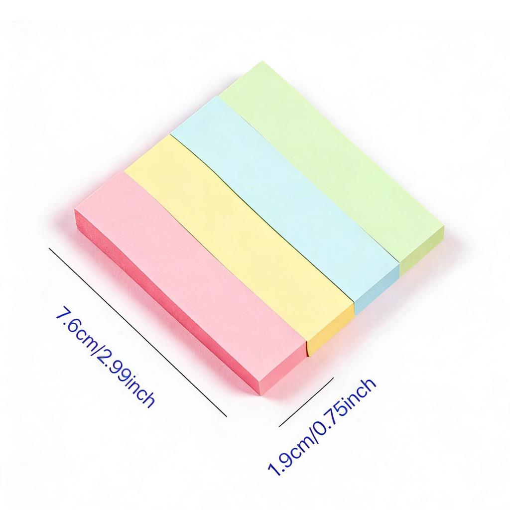 400 Sheets/Pack Small Rectangle Colorful Sticky Notes – Perfect for Students, Home, School & Office Use
