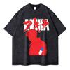 Manga Akira T-shirt Kaneda Shoutarou Graphic T Shirt Vintage Washed Oversized Tshirts Men Women Clothing Short Sleeve Cotton Tee