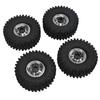 4Pcs 1/10 Scale RC Car Wheels Tires Iron Wheel Hub 1.9 Inch Rubber Tires for 1/10 Remote Control Car Upgrade Accessories Silver