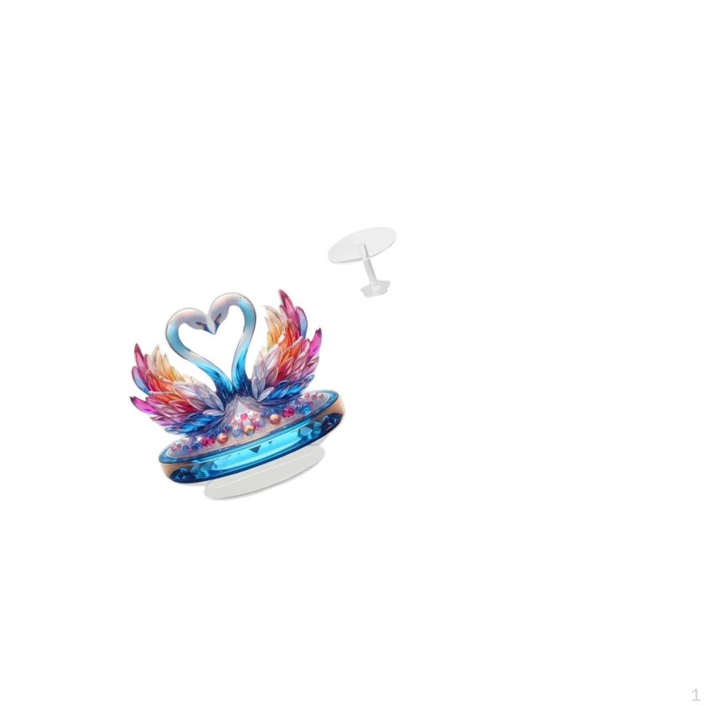 Acrylic Swan Sculpture Table Centerpiece for Bookshelf Office And Miniature Dollhouse Round