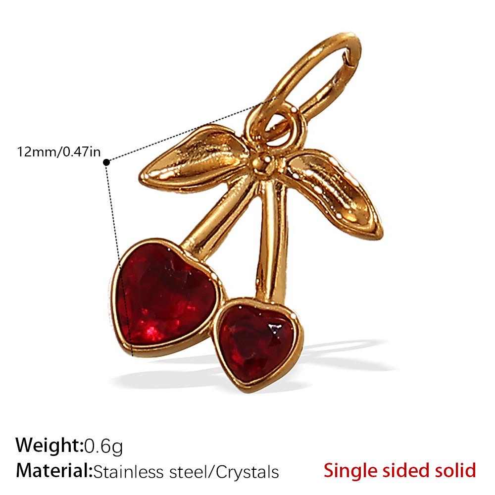 Stainless Steel Cherry Fruit Design Pendant for DIY Bracelets & Necklaces