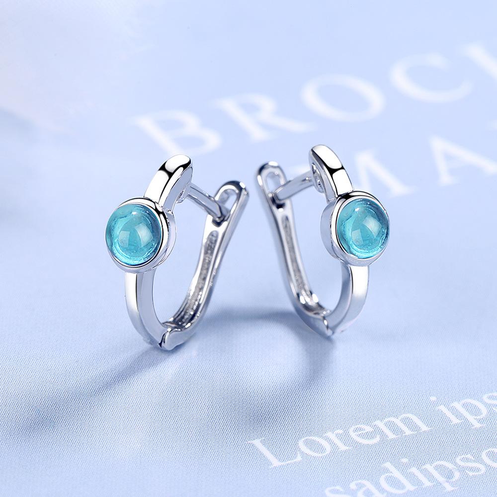 New Arrival Blue Cz Zircon Crystal Earrings 925 Sterling Silver Small Cute Earrings for Women Wedding Jewelry Gifts Pendientes