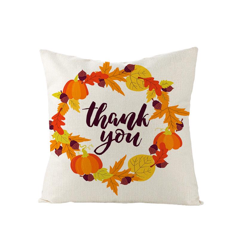 Home Thanksgiving Pumpkin Polyester Pillow Cover Home Sofa Pillow Cushion Cover