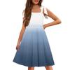 Children's Dress Without Cuff Pocket Square Collar Casual Style Gradient Print Dress