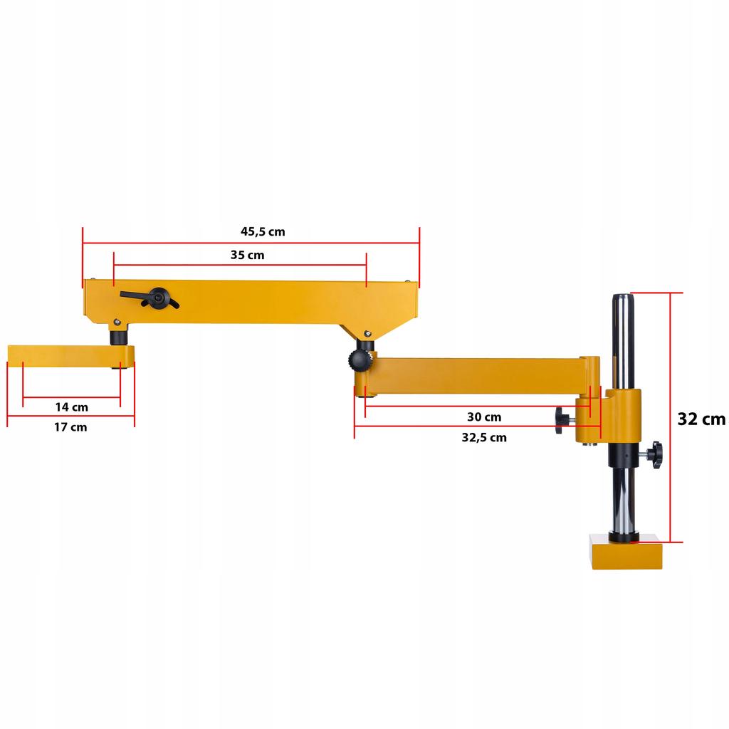 Rosfix Mikroskop Trinokularowy Na Wysięgniku 7–45x Z Kamerą 51MP 4K – Profesjonalny Zestaw Do Inspekcji | Oświetlacz LED 56x | Soczewka Barlow 0.5x