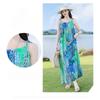 Fashion Floral Sleeveless Cotton Maxi Dress Summer Boho Style Casual Wear for Women