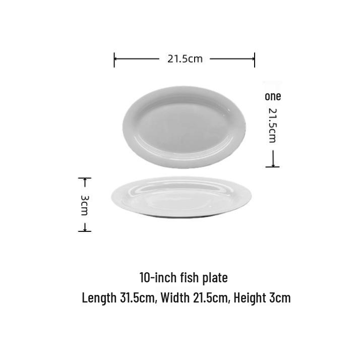 Pure White Ceramic Tableware Set - Plates & Bowls for Home or Hotel