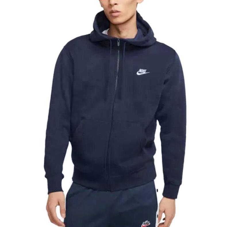 Nike Sportswear Club Fleece Full-Zip Hoodie 'Blue' Men's BV2646-410