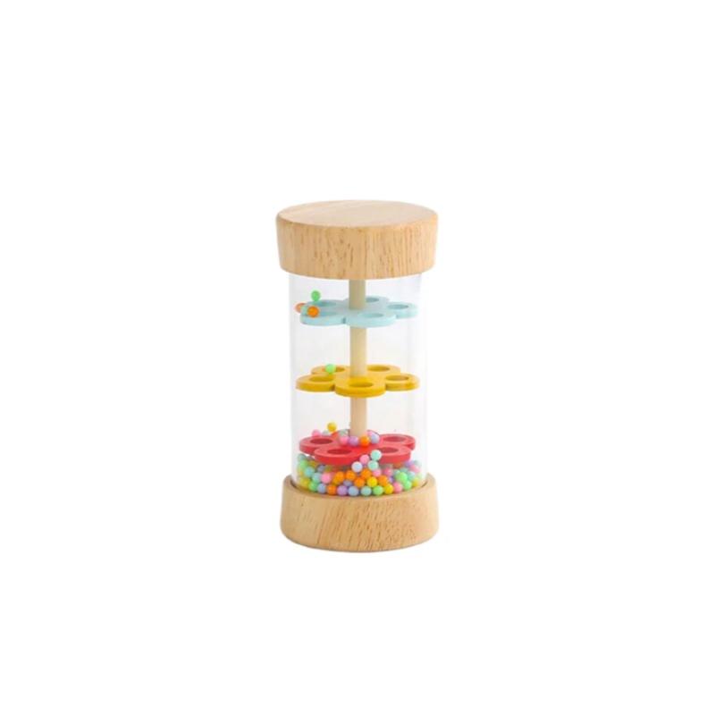 Montessori Baby Rain Stick Rainbow Hourglass Rain Music Rattle Baby Educational Toy Rainmaker Montessori Sensory Toys for Kids