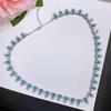 Women's Blue Topaz Pendant Necklace, S925 Sterling Silver, Natural Stone